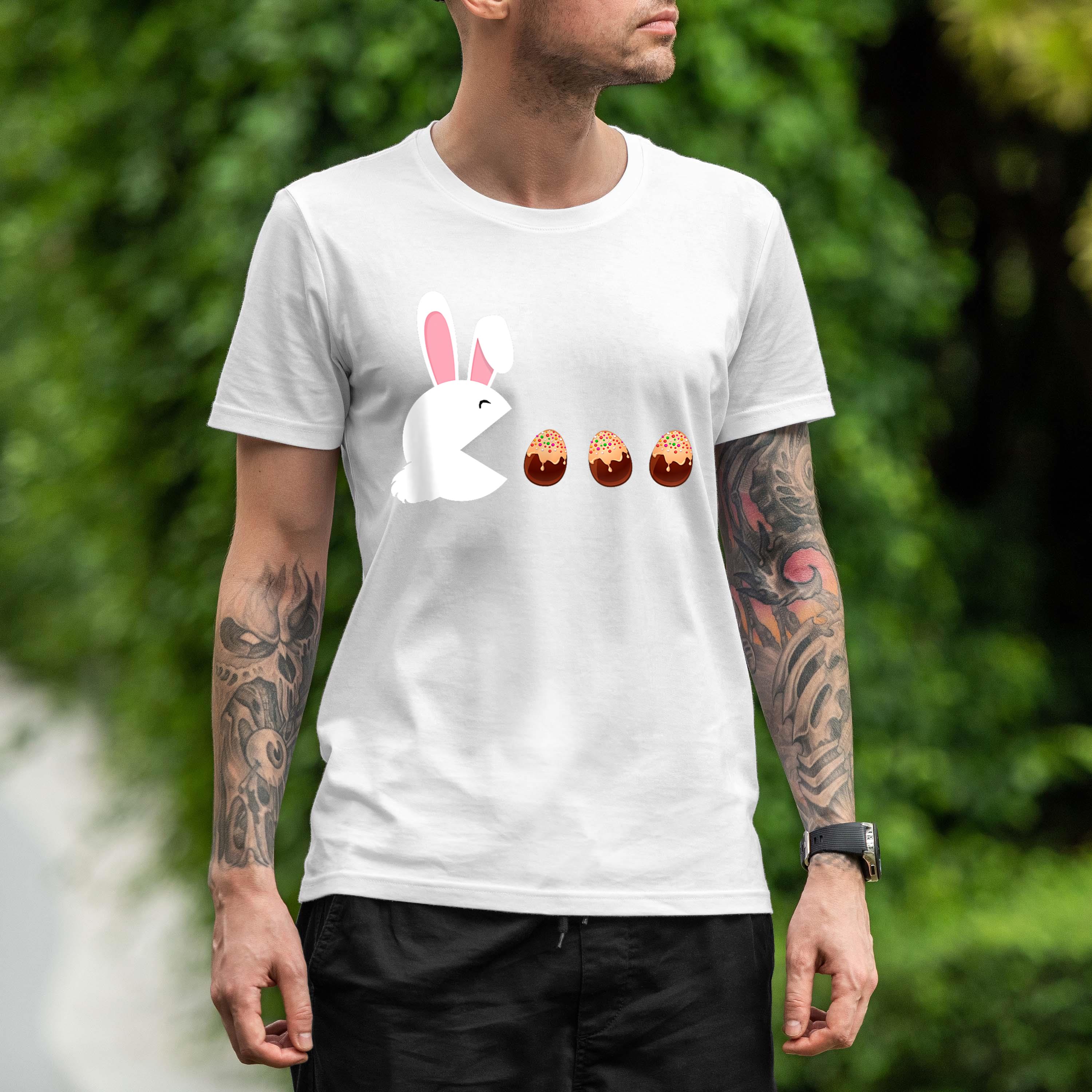 Funny Easter Rabbit Eating Chocolate Eggs Easter Bunnies Shirt 